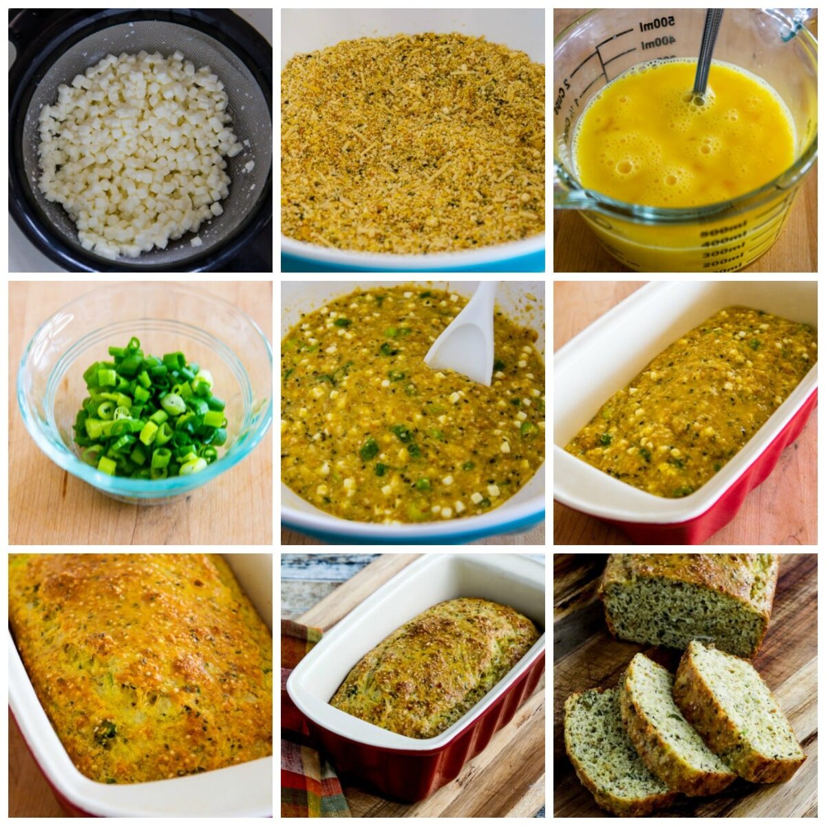 process shots collage for Savory Almond Flour Bread